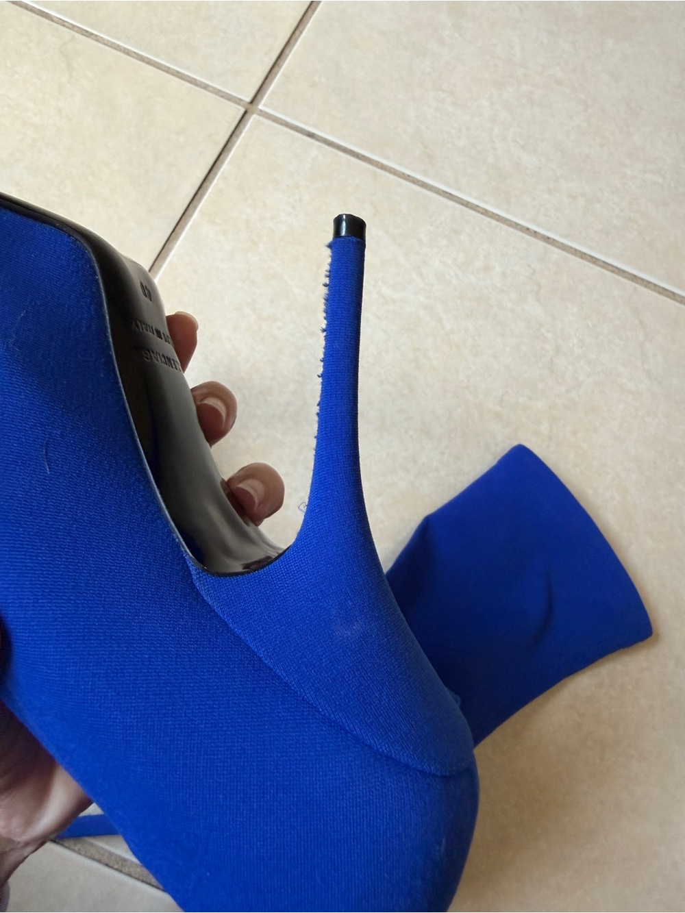 Balenciaga Women’s 10(40) Blue Knife Bootie Spandex Pointed Toe - Picture 11 of 16